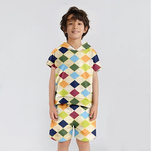 Kids Boys Clothing Set 2 Pieces Short Sleeve Multi color Blue Yellow Geometric Loose Print Sports Outdoor Comfort Sports Regular 3-12 Years
Kids Boys Clothing Set 2 Pieces Short Sleeve Multi color Blue Yellow Geometric Loose Print Sports Outdoor Comfort Sports Regular 3-12 Years