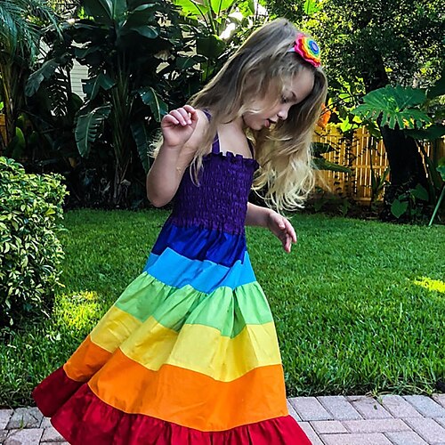 Kids Girls' Dress Patchwork Strap Dress Asymmetrical Dress Daily Patchwork Cotton Sleeveless Cute Dress 2-8 Years Spring Rainbow
Kids Girls' Dress Patchwork Strap Dress Asymmetrical Dress Daily Patchwork Cotton Sleeveless Cute Dress 2-8 Years Spring Rainbow