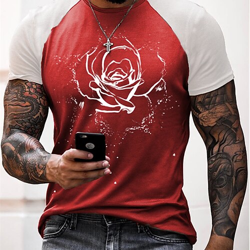 Men's Unisex T shirt Tee Hot Stamping Graphic Prints Rose Crew Neck Street Daily Print Short Sleeve Tops Designer Casual Big and Tall Sports Red / Summer
Men's Unisex T shirt Tee Hot Stamping Graphic Prints Rose Crew Neck Street Daily Print Short Sleeve Tops Designer Casual Big and Tall Sports Red / Summer