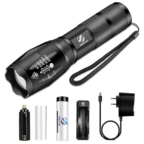 

LED Flashlight Ultra Bright Torch L2/V6 Camping Light 5 Switch Modes Waterproof Zoomable Bicycle Light Use 18650 Battery SHUSTAR