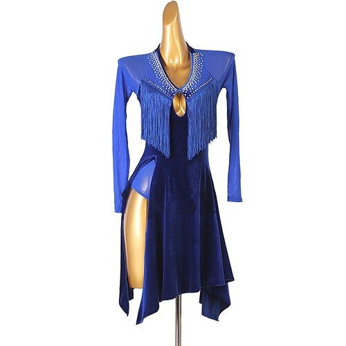 Latin Dance Dress Tassel Split Joint Crystals / Rhinestones Women's Training Performance Long Sleeve Mesh Velvet
Latin Dance Dress Tassel Split Joint Crystals / Rhinestones Women's Training Performance Long Sleeve Mesh Velvet