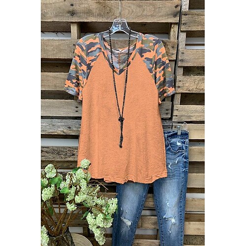 ins hot selling 2022 european and american women's tops camouflage solid color stitching short-sleeved t-shirts
ins hot selling 2022 european and american women's tops camouflage solid color stitching short-sleeved t-shirts