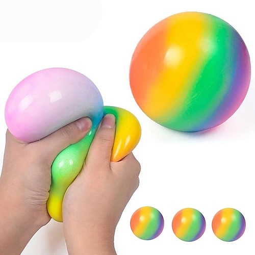 

Colorful Vent Ball Press Decompression Toy Relieve Anti Stress Balls Hand Squeeze Fidget Toy Pack For Child Kids Antistress 3PCS(9CM)