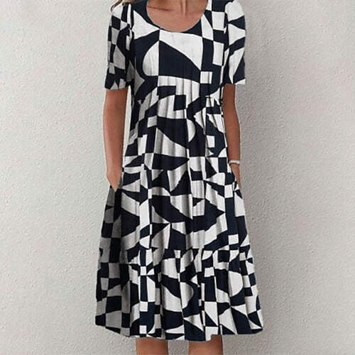 Robe mi-longue Femme Robe casual Manche Courte Printemps Eté Ruché Poche Imprimer Géométrique Rayé Col Ras du Cou 2022 Bleu de minuit S M L XL XXL 3XL
Robe mi-longue Femme Robe casual Manche Courte Printemps Eté Ruché Poche Imprimer Géométrique Rayé Col Ras du Cou 2022 Bleu de minuit S M L XL XXL 3XL