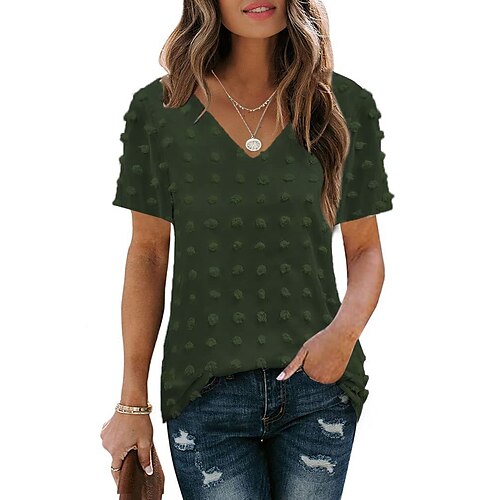 Women's Blouse Shirt Green Purple Pink Plain Short Sleeve Daily Weekend Streetwear Casual V Neck Regular S
Women's Blouse Shirt Green Purple Pink Plain Short Sleeve Daily Weekend Streetwear Casual V Neck Regular S