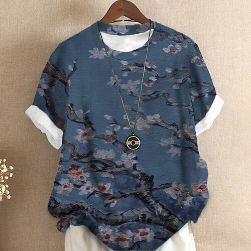 Women's Plus Size Tops T shirt Tee Floral Print Short Sleeve Crewneck Streetwear Daily Sports Cotton Spandex Jersey Spring Summer Green Blue
Women's Plus Size Tops T shirt Tee Floral Print Short Sleeve Crewneck Streetwear Daily Sports Cotton Spandex Jersey Spring Summer Green Blue