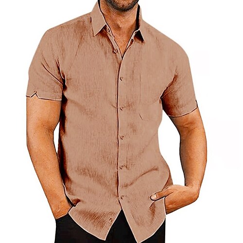 Men's Shirt Linen Shirt Solid Color Turndown Khaki Outdoor Street Short Sleeve Button-Down Clothing Apparel Fashion Casual Breathable / Summer / Spring / Summer
Men's Shirt Linen Shirt Solid Color Turndown Khaki Outdoor Street Short Sleeve Button-Down Clothing Apparel Fashion Casual Breathable / Summer / Spring / Summer