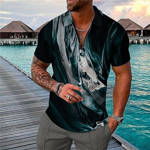 Men's Collar Polo Shirt Golf Shirt Gradient Turndown Green 3D Print Casual Daily Short Sleeve Zipper Print Clothing Apparel Fashion Designer Casual Breathable / Sports
Men's Collar Polo Shirt Golf Shirt Gradient Turndown Green 3D Print Casual Daily Short Sleeve Zipper Print Clothing Apparel Fashion Designer Casual Breathable / Sports