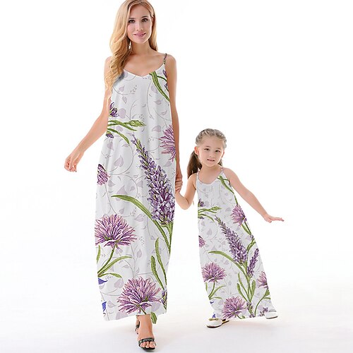 Mommy and Me Dresses Floral Causal Backless Purple Sleeveless Maxi Strap Dress Active Matching Outfits
Mommy and Me Dresses Floral Causal Backless Purple Sleeveless Maxi Strap Dress Active Matching Outfits