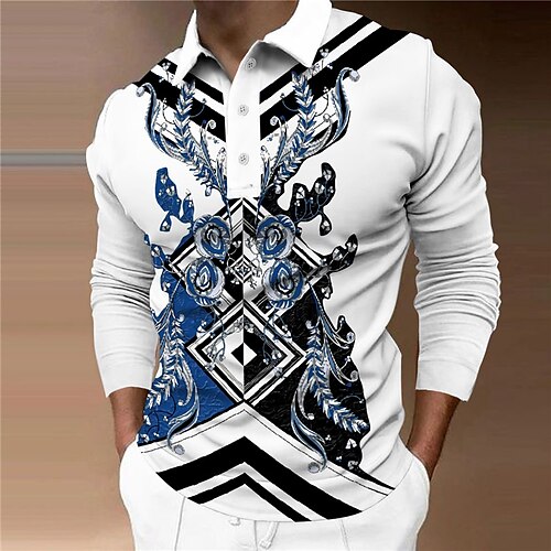 Men's Collar Polo Shirt Golf Shirt Geometry Turndown White 3D Print Casual Daily Long Sleeve Button-Down Print Clothing Apparel Fashion Designer Casual Breathable / Sports
Men's Collar Polo Shirt Golf Shirt Geometry Turndown White 3D Print Casual Daily Long Sleeve Button-Down Print Clothing Apparel Fashion Designer Casual Breathable / Sports