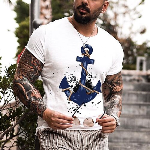 Men's Unisex T shirt Tee Hot Stamping Graphic Prints Anchor Crew Neck Street Daily Print Short Sleeve Tops Designer Casual Big and Tall Sports White / Summer
Men's Unisex T shirt Tee Hot Stamping Graphic Prints Anchor Crew Neck Street Daily Print Short Sleeve Tops Designer Casual Big and Tall Sports White / Summer