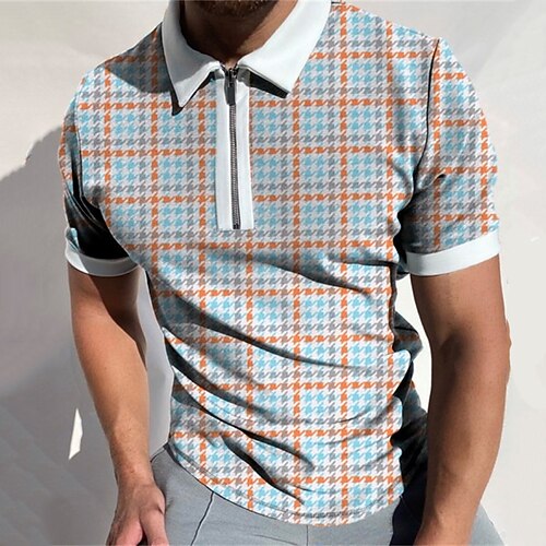 Men's Collar Polo Shirt Golf Shirt Graphic Plaid Turndown Light Green 3D Print Street Daily Short Sleeve Zipper 3D Clothing Apparel Fashion Casual Breathable Comfortable / Beach
Men's Collar Polo Shirt Golf Shirt Graphic Plaid Turndown Light Green 3D Print Street Daily Short Sleeve Zipper 3D Clothing Apparel Fashion Casual Breathable Comfortable / Beach