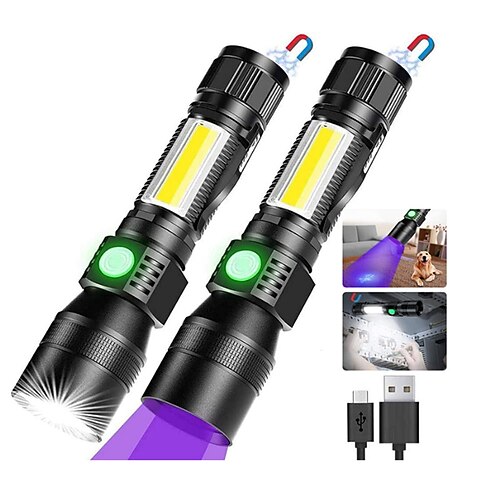 

LED Flashlights / Torch Waterproof 1200 lm LED 2 Emitters 7 Mode with USB Cable Waterproof New Design Lightweight Easy Carrying Everyday Use USB Dual Light Source Color Light Source Color 1 / IP67