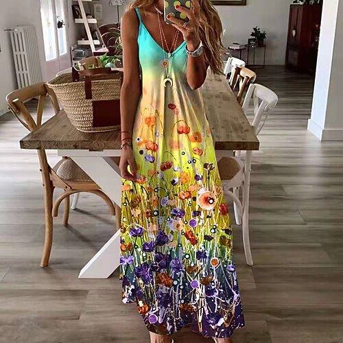 Mujer Vestido de flores Vestido lencero vestido largo vestido largo Verde Trébol Azul Piscina Morado Sin Mangas Floral Espalda al Aire Primavera Verano Correa de espagueti Fin de semana Holgado 2022
Mujer Vestido de flores Vestido lencero vestido largo vestido largo Verde Trébol Azul Piscina Morado Sin Mangas Floral Espalda al Aire Primavera Verano Correa de espagueti Fin de semana Holgado 2022