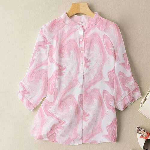 Women's Plus Size Tops Blouse Shirt Color Gradient Button Print 3/4 Length Sleeve Shirt Collar Streetwear Daily Going out Polyester Fall Spring Blue Pink
Women's Plus Size Tops Blouse Shirt Color Gradient Button Print 3/4 Length Sleeve Shirt Collar Streetwear Daily Going out Polyester Fall Spring Blue Pink