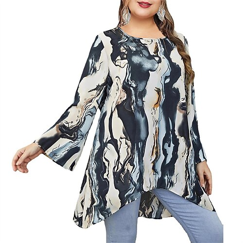 Women's Plus Size Tops Blouse Shirt Abstract Print Long Sleeve Round Neck Streetwear Daily Going out Polyester Fall Summer Purple Dark Gray
Women's Plus Size Tops Blouse Shirt Abstract Print Long Sleeve Round Neck Streetwear Daily Going out Polyester Fall Summer Purple Dark Gray