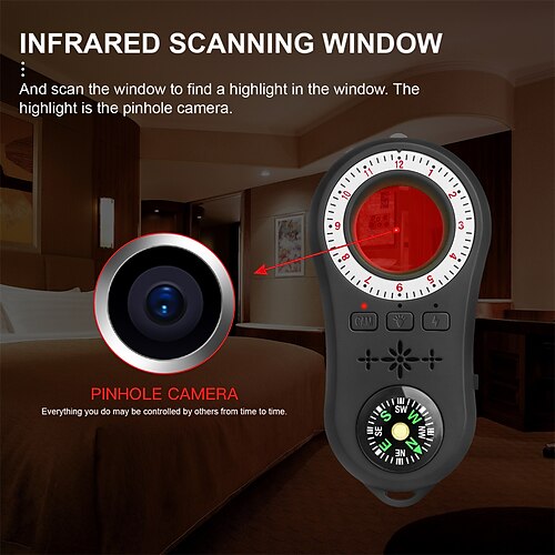 Multi-Function S100 Wireless Camera Device Finder Portable LED Mini Camera Detector Anti-Candid IR Scanner Micro Cam Finder
Multi-Function S100 Wireless Camera Device Finder Portable LED Mini Camera Detector Anti-Candid IR Scanner Micro Cam Finder