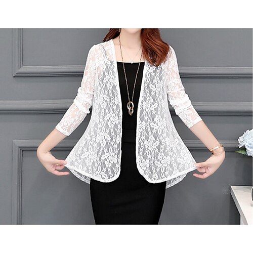 Women's Shrugs Plain Going out Weekend Shrugs Long Sleeve Lace Round Neck Chinoiserie White Black Pink M
Women's Shrugs Plain Going out Weekend Shrugs Long Sleeve Lace Round Neck Chinoiserie White Black Pink M