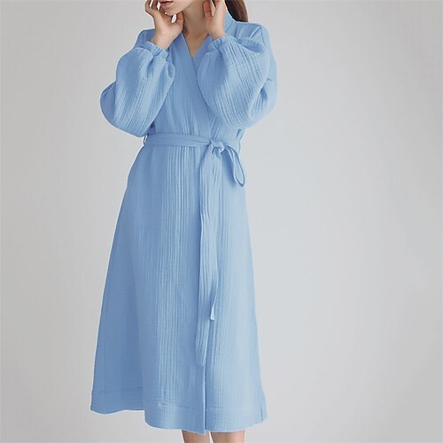 Women's Pajamas Robes Gown Bathrobes Nighty Pure Color Comfort Home Bed Cotton V Wire Long Sleeve Winter Fall Lotus Pink Blue / Pjs
Women's Pajamas Robes Gown Bathrobes Nighty Pure Color Comfort Home Bed Cotton V Wire Long Sleeve Winter Fall Lotus Pink Blue / Pjs