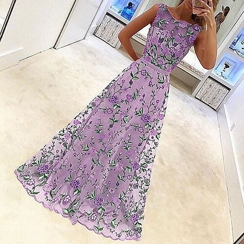 Women's Sheath Dress Maxi long Dress Purple Pink Sleeveless Floral Embroidered Spring Summer Crew Neck Party Stylish Elegant 2022 S M L XL XXL / Party Dress
Women's Sheath Dress Maxi long Dress Purple Pink Sleeveless Floral Embroidered Spring Summer Crew Neck Party Stylish Elegant 2022 S M L XL XXL / Party Dress