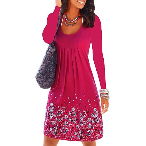 Women's Casual Dress Midi Dress Black Blue Purple Long Sleeve Pure Color Print Winter Fall Autumn Crew Neck Winter Dress Fall Dress 2022 S M L XL XXL
Women's Casual Dress Midi Dress Black Blue Purple Long Sleeve Pure Color Print Winter Fall Autumn Crew Neck Winter Dress Fall Dress 2022 S M L XL XXL