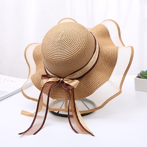 Women's Hat Straw Hat Sun Hat milk white Blue Pink Outdoor Street Daily Braided Bow Ribbon bow Sun Protection Breathable Dustproof
Women's Hat Straw Hat Sun Hat milk white Blue Pink Outdoor Street Daily Braided Bow Ribbon bow Sun Protection Breathable Dustproof