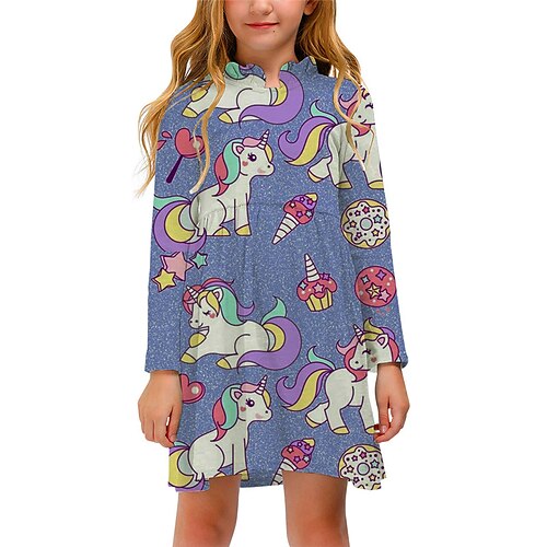 Kids Little Girls' Dress Unicorn Animal A Line Dress Daily Holiday Vacation Print Blue Above Knee Long Sleeve Casual Cute Sweet Dresses Fall Spring Regular Fit 3-12 Years
Kids Little Girls' Dress Unicorn Animal A Line Dress Daily Holiday Vacation Print Blue Above Knee Long Sleeve Casual Cute Sweet Dresses Fall Spring Regular Fit 3-12 Years