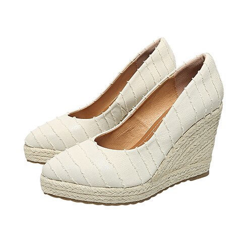 Women's Heels Espadrilles Wedge Heel Closed Toe Elegant Casual Daily Office Faux Leather Loafer Fall Spring Solid Colored Black Beige
Women's Heels Espadrilles Wedge Heel Closed Toe Elegant Casual Daily Office Faux Leather Loafer Fall Spring Solid Colored Black Beige