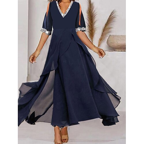 Women's Casual Dress Midi Dress Dark Blue Short Sleeve Pure Color Ruched Spring Summer V Neck 2022 S M L XL XXL 3XL
Women's Casual Dress Midi Dress Dark Blue Short Sleeve Pure Color Ruched Spring Summer V Neck 2022 S M L XL XXL 3XL