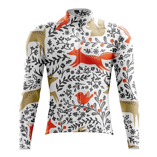 21Grams Men's Cycling Jersey Long Sleeve Bike Top with 3 Rear Pockets Mountain Bike MTB Road Bike Cycling Breathable Quick Dry Moisture Wicking Reflective Strips White Animal Floral Botanical
21Grams Men's Cycling Jersey Long Sleeve Bike Top with 3 Rear Pockets Mountain Bike MTB Road Bike Cycling Breathable Quick Dry Moisture Wicking Reflective Strips White Animal Floral Botanical