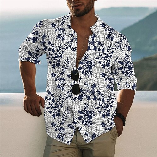 Men's Shirt 3D Print Floral Stand Collar Street Casual Button-Down Print Long Sleeve Tops Designer Casual Fashion Breathable White / Summer
Men's Shirt 3D Print Floral Stand Collar Street Casual Button-Down Print Long Sleeve Tops Designer Casual Fashion Breathable White / Summer