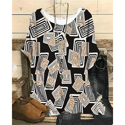 Women's Plus Size Tops Blouse Shirt Geometry Print Half Sleeve Crewneck Streetwear Daily Sports Cotton Spandex Jersey Spring Summer White Yellow
Women's Plus Size Tops Blouse Shirt Geometry Print Half Sleeve Crewneck Streetwear Daily Sports Cotton Spandex Jersey Spring Summer White Yellow