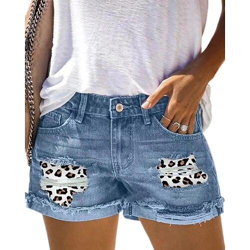 Dame Jeans Shorts Denimstof Lyseblå Medium Talje Mode Afslappet Weekend Udskæring Trykt mønster Mikroelastisk Korte Komfort Leopard S M L XL XXL
Dame Jeans Shorts Denimstof Lyseblå Medium Talje Mode Afslappet Weekend Udskæring Trykt mønster Mikroelastisk Korte Komfort Leopard S M L XL XXL