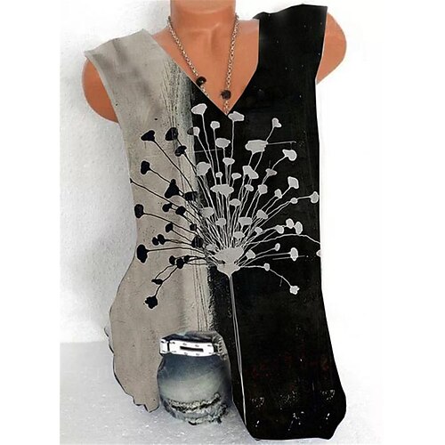 Women's Plus Size Curve Tops Tank Top Floral Zipper Print Sleeveless V Neck Streetwear Daily Holiday Cotton Spandex Jersey Spring Summer Black
Women's Plus Size Curve Tops Tank Top Floral Zipper Print Sleeveless V Neck Streetwear Daily Holiday Cotton Spandex Jersey Spring Summer Black