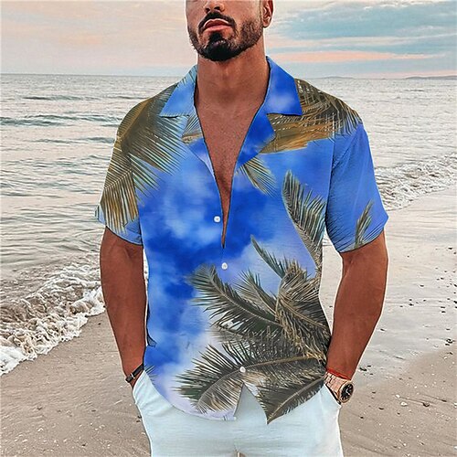 Men's Shirt Graphic Shirt Leaves Turndown Blue Print Outdoor Street Short Sleeve Button-Down Print Clothing Apparel Fashion Designer Casual Breathable / Summer / Spring / Summer
Men's Shirt Graphic Shirt Leaves Turndown Blue Print Outdoor Street Short Sleeve Button-Down Print Clothing Apparel Fashion Designer Casual Breathable / Summer / Spring / Summer