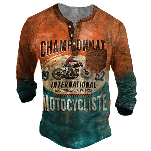 Men's Henley Shirt Tee T shirt Tee 3D Print Graphic Patterned Color Block Motorcycle Henley Casual Daily Button-Down Print Long Sleeve Tops Designer Basic Classic Big and Tall Orange / Sports
Men's Henley Shirt Tee T shirt Tee 3D Print Graphic Patterned Color Block Motorcycle Henley Casual Daily Button-Down Print Long Sleeve Tops Designer Basic Classic Big and Tall Orange / Sports
