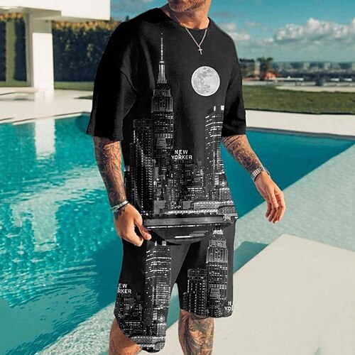 Men's T-shirt Suits Tennis Shirt Graphic Mouth City Landscape Crew Neck Black and Red Blue Navy Blue BlackWhite Black 3D Print Street Daily Short Sleeve Print Clothing Apparel 2pcs Basic Fashion
Men's T-shirt Suits Tennis Shirt Graphic Mouth City Landscape Crew Neck Black and Red Blue Navy Blue BlackWhite Black 3D Print Street Daily Short Sleeve Print Clothing Apparel 2pcs Basic Fashion