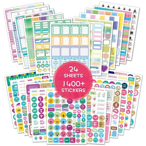 24 Sheets Word / Phrase Stickers for School Office Business Waterproof Self-adhesive Aesthetic for Women Men Girls
24 Sheets Word / Phrase Stickers for School Office Business Waterproof Self-adhesive Aesthetic for Women Men Girls