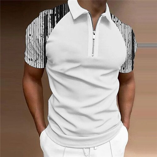 Men's Collar Polo Shirt Golf Shirt Striped Turndown White 3D Print Outdoor Street Short Sleeves Zipper Print Clothing Apparel Fashion Designer Casual Breathable / Summer / Spring / Summer
Men's Collar Polo Shirt Golf Shirt Striped Turndown White 3D Print Outdoor Street Short Sleeves Zipper Print Clothing Apparel Fashion Designer Casual Breathable / Summer / Spring / Summer