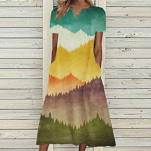 Women's Casual Dress Midi Dress Green Yellow Short Sleeve Color Block Pocket Spring Summer V Neck 2022 S M L XL XXL 3XL
Women's Casual Dress Midi Dress Green Yellow Short Sleeve Color Block Pocket Spring Summer V Neck 2022 S M L XL XXL 3XL
