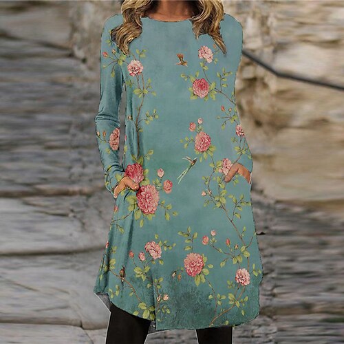 Women's Shift Dress Knee Length Dress Green Yellow Long Sleeve Floral Color Block Pocket Print Fall Spring Crew Neck Casual Vacation 2022 S M L XL XXL 3XL
Women's Shift Dress Knee Length Dress Green Yellow Long Sleeve Floral Color Block Pocket Print Fall Spring Crew Neck Casual Vacation 2022 S M L XL XXL 3XL