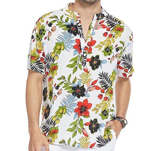 Men's Henley Shirt Graphic Shirt Graphic Floral Henley White 3D Print Street Daily Short Sleeve 3D Button-Down Clothing Apparel Fashion Designer Casual Breathable
Men's Henley Shirt Graphic Shirt Graphic Floral Henley White 3D Print Street Daily Short Sleeve 3D Button-Down Clothing Apparel Fashion Designer Casual Breathable