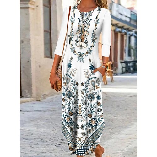 Women's A Line Dress Midi Dress White 3/4 Length Sleeve Floral Print Spring Summer Crew Neck Stylish Casual 2022 S M L XL XXL 3XL 4XL
Women's A Line Dress Midi Dress White 3/4 Length Sleeve Floral Print Spring Summer Crew Neck Stylish Casual 2022 S M L XL XXL 3XL 4XL