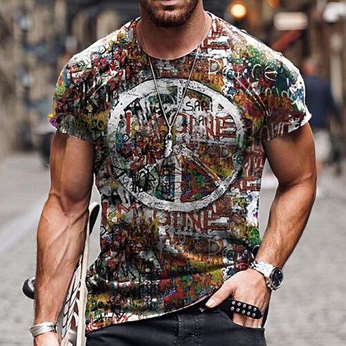 Men's T shirt Tee Graphic Prints Letter Crew Neck Street Casual Print Short Sleeve Tops Fashion Breathable Comfortable Big and Tall Brown / Summer / Spring / Summer
Men's T shirt Tee Graphic Prints Letter Crew Neck Street Casual Print Short Sleeve Tops Fashion Breathable Comfortable Big and Tall Brown / Summer / Spring / Summer
