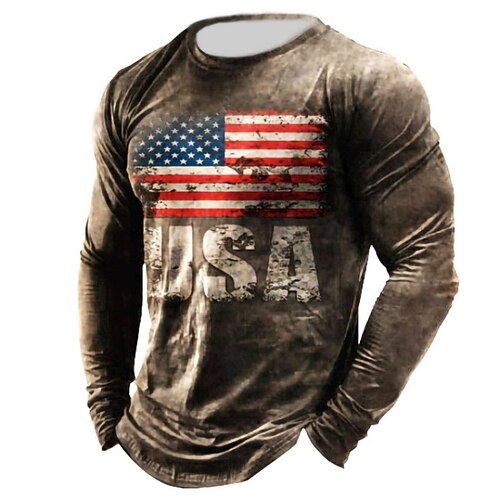 Men's Unisex T shirt Tee 3D Print Graphic Prints National Flag Letter Crew Neck Daily Holiday Print Long Sleeve Tops Lightweight Casual Classic Big and Tall Brown
Men's Unisex T shirt Tee 3D Print Graphic Prints National Flag Letter Crew Neck Daily Holiday Print Long Sleeve Tops Lightweight Casual Classic Big and Tall Brown