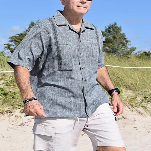 Men's Shirt Solid Colored Turndown Street Casual Button-Down Short Sleeve Tops Fashion Breathable Comfortable Gray / Summer / Spring / Summer
Men's Shirt Solid Colored Turndown Street Casual Button-Down Short Sleeve Tops Fashion Breathable Comfortable Gray / Summer / Spring / Summer