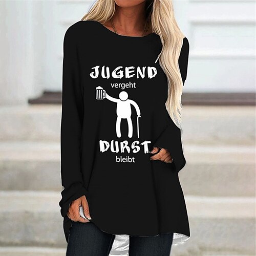 Women's Shift Dress Knee Length Dress Black Long Sleeve Print Letter Print Fall Spring Crew Neck Casual Vacation 2022 S M L XL XXL 3XL
Women's Shift Dress Knee Length Dress Black Long Sleeve Print Letter Print Fall Spring Crew Neck Casual Vacation 2022 S M L XL XXL 3XL