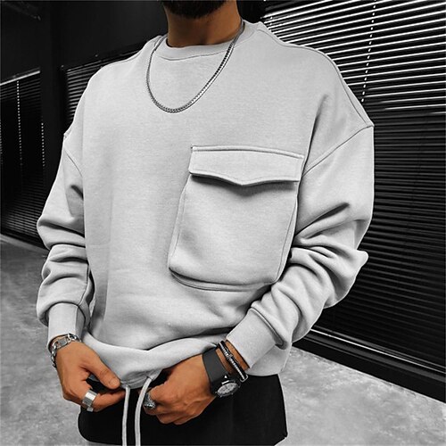 Men's Sweatshirt Pullover Gray Crew Neck Solid Color Pocket Going out Streetwear Cool Casual Winter Fall & Winter Clothing Apparel Hoodies Sweatshirts Long Sleeve
Men's Sweatshirt Pullover Gray Crew Neck Solid Color Pocket Going out Streetwear Cool Casual Winter Fall & Winter Clothing Apparel Hoodies Sweatshirts Long Sleeve