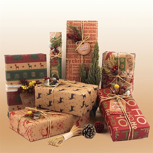6 PCS Christmas Tree Reindeer Wrapping Paper for Gift Decoration Party 2028 inch Kraft Paper
6 PCS Christmas Tree Reindeer Wrapping Paper for Gift Decoration Party 2028 inch Kraft Paper