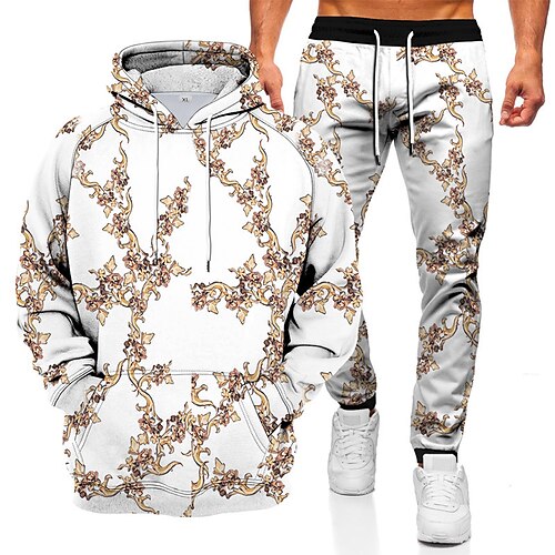 Men's Tracksuit Hoodies Set Graphic Patterned Flower 2 Piece Print Sports Outdoor Casual Sports 3D Print Sportswear Basic Essential Hoodies Sweatshirts White Blue Gray
Men's Tracksuit Hoodies Set Graphic Patterned Flower 2 Piece Print Sports Outdoor Casual Sports 3D Print Sportswear Basic Essential Hoodies Sweatshirts White Blue Gray